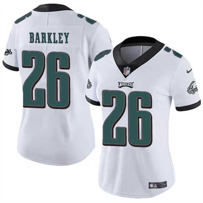 Women%27s Philadelphia Eagles #26 Saquon Barkley White Vapor Untouchable Limited Football Stitched Jersey Dzhi